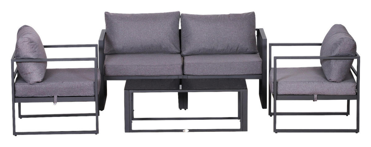Outsunny Loungeset grau Aluminium Loungeset_4tlg - grau - Outsunny