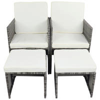 VCM Gartenstuhl 4er Set grau Rattan B/H/L: ca. 53x84x53 cm Gartenstuhl 4er Set Raloso - grau (53,00/53,00/84,00cm) - VCM