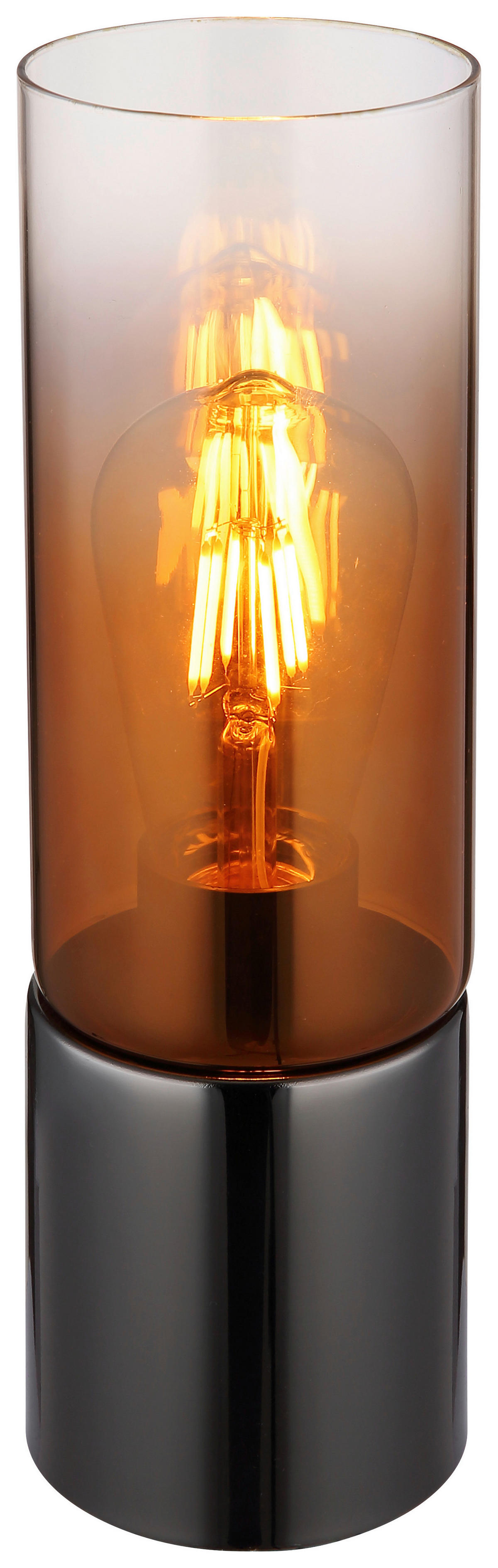 GLOBO Tischleuchte Kupfer Chrom Glas Metall H/D: ca. 30x9 cm E27 1 Brennstellen ANNIKA - Chrom/Kupfer (9,00/30,00cm) - GLOBO
