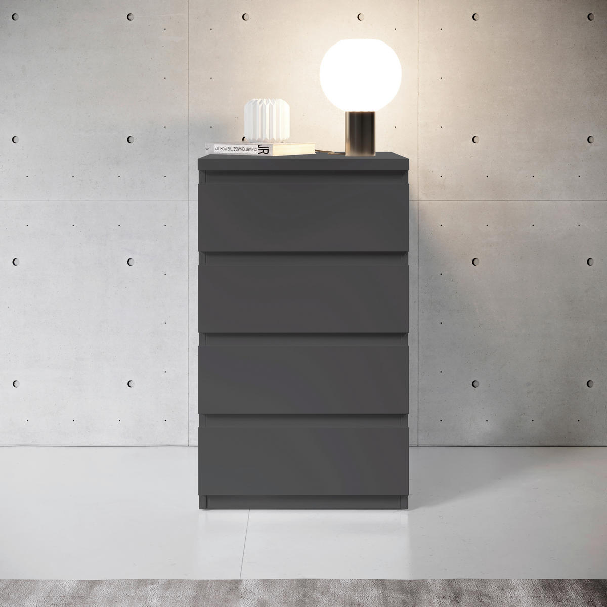 Nachtkonsole Olli Graphit B/H/T: ca. 45x79x38 cm Olli - Graphit (45,00/79,00/38,00cm)