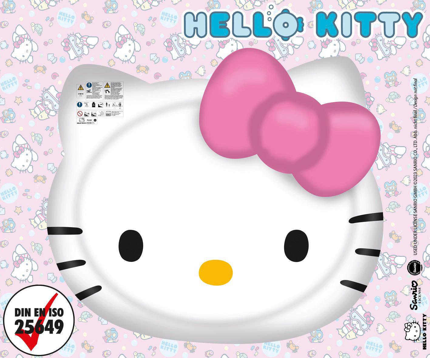 Hello Kitty Aufblasartikel D: ca. 150 cm Floater_Hello_Kitty - pink/weiß (150,00cm) - Hello Kitty