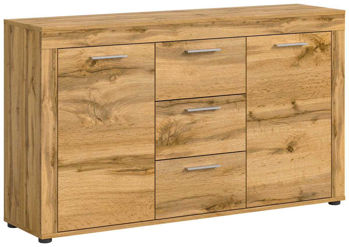 Sideboard Jam Eiche Wotan Nachbildung B/H/T: ca. 125x80x35 cm Jam - Eiche (125,00/80,00/35,00cm) - xonox.home