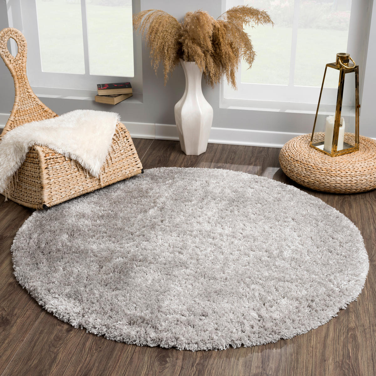 Sanat Teppich Porto grau B/L: ca. 120x120 cm Porto - grau (120,00/120,00cm) - Sanat