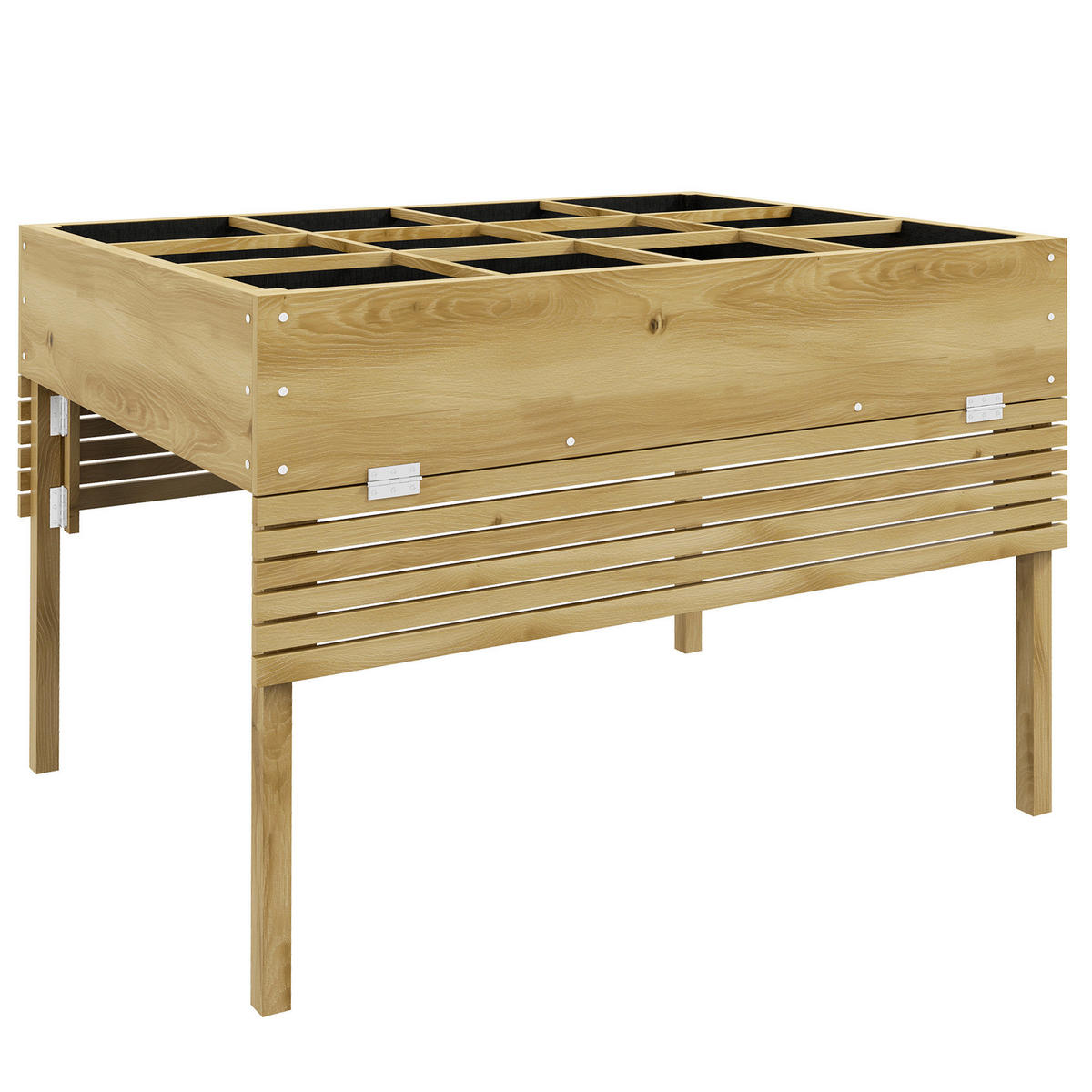 Outsunny Hochbeet natur Holz B/H/L: ca. 91,5x122x89 cm Hochbeet - natur (89,00/91,50/122,00cm) - Outsunny