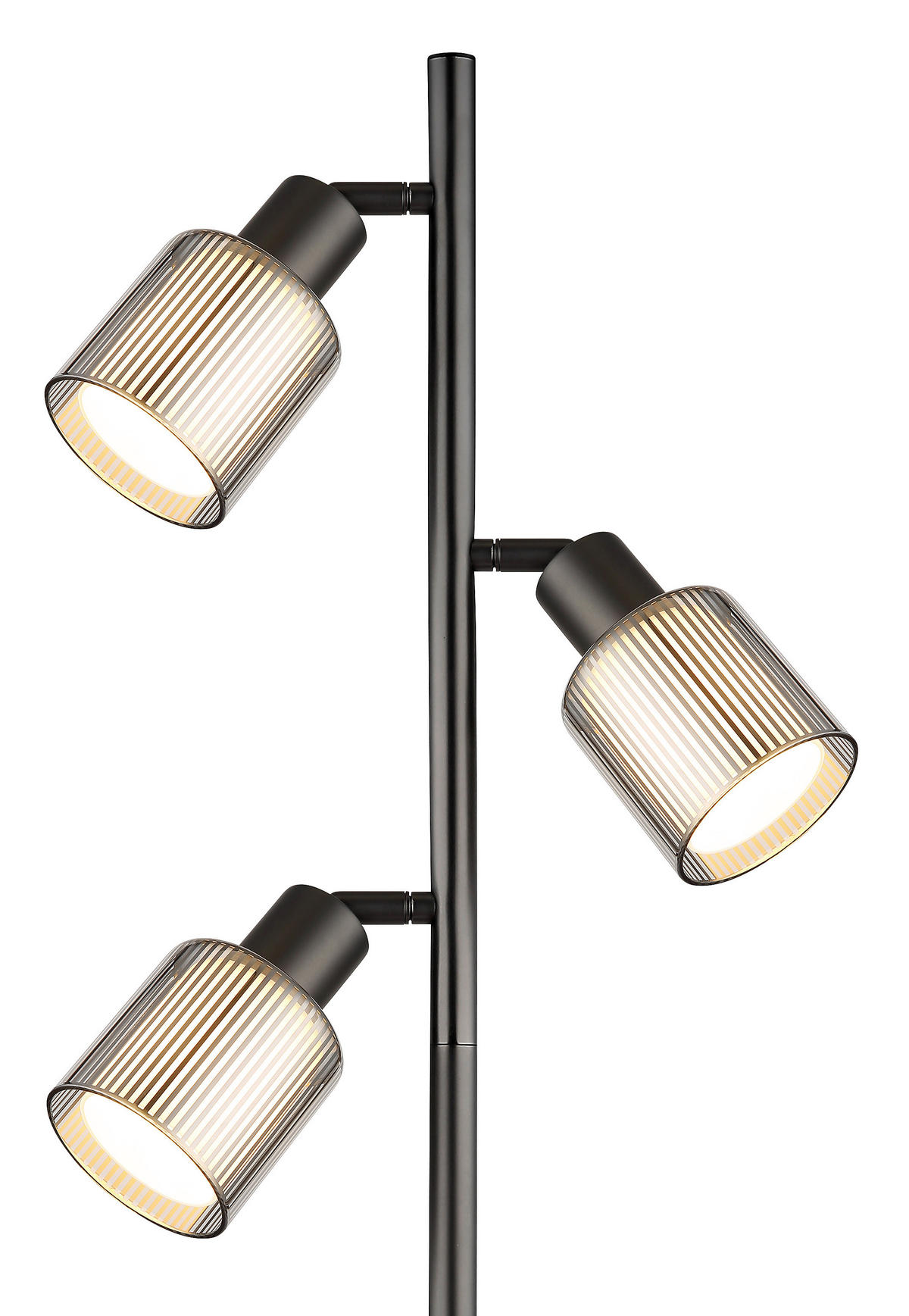 GLOBO Stehleuchte Chrom schwarz Glas Metall B/H/L: ca. 14,5x30,5x30,5 cm 3 Brennstellen Stehleuchte-Villegas - schwarz/Chrom (30,50/14,50/30,50cm) - GLOBO