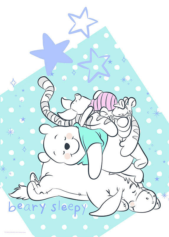 Komar Poster Winnie Pooh Beary Sleepy Disney B/L: ca. 50x70 cm Winnie Pooh Beary Sleepy - (50,00/70,00cm) - Komar
