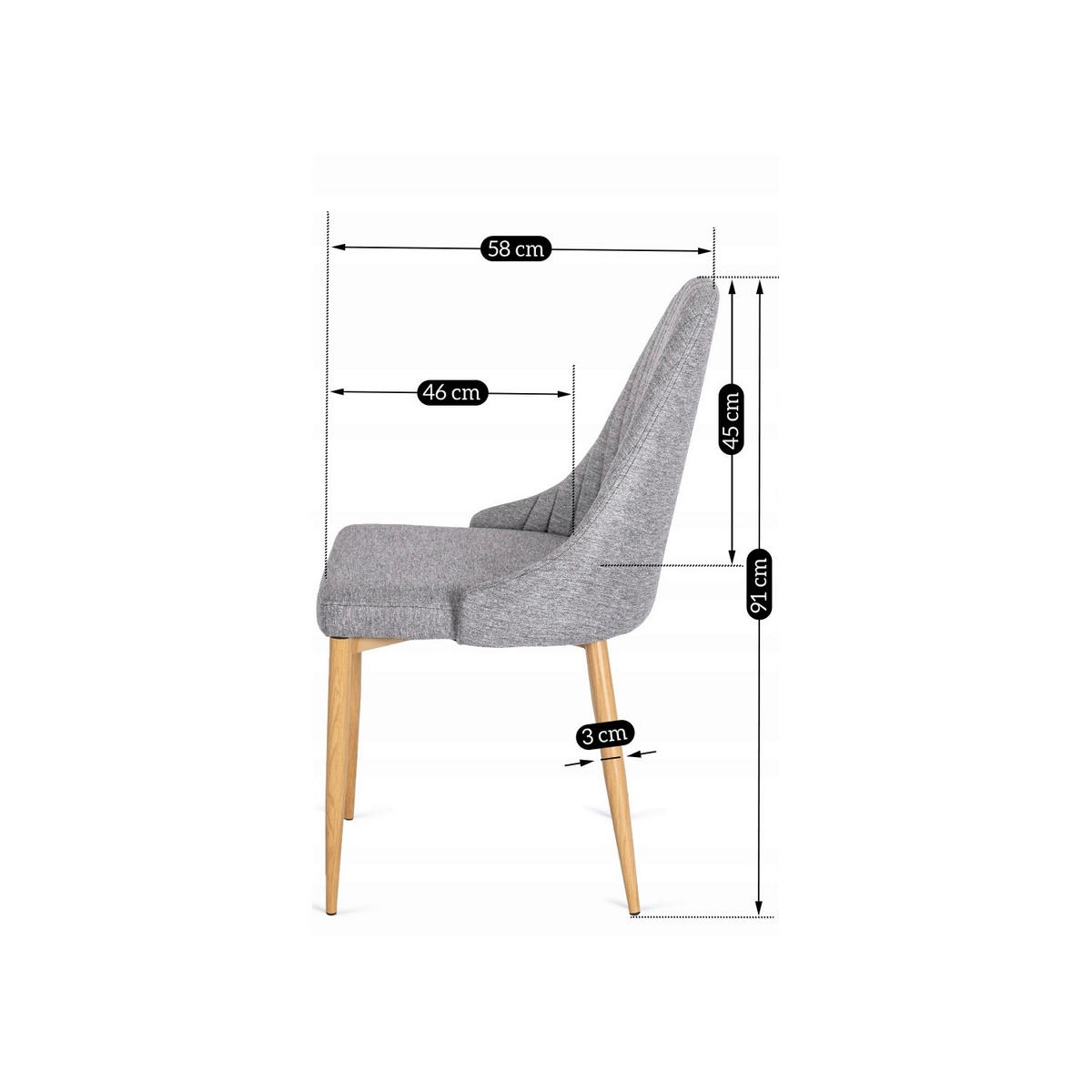Stuhl TORINO grau B/H/T: ca. 53x91x58 cm TORINO - grau (53,00/91,00/58,00cm) - WIPMEB