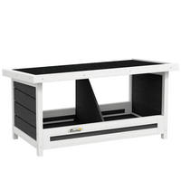 PawHut Hühner-Legenest weiß Holz B/H/L: ca. 37x34x66 cm Hühner-Legenest - weiß/grau (66,00/37,00/34,00cm) - PawHut
