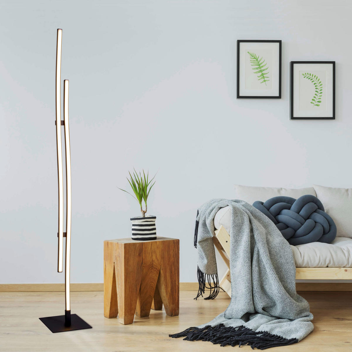 Näve Leuchten LED-Leuchten 2069722 schwarz Metall Kunststoff B/H/T: ca. 13x130x13 cm 2 Brennstellen Onda - schwarz (13,00/130,00/13,00cm) - Näve Leuchten
