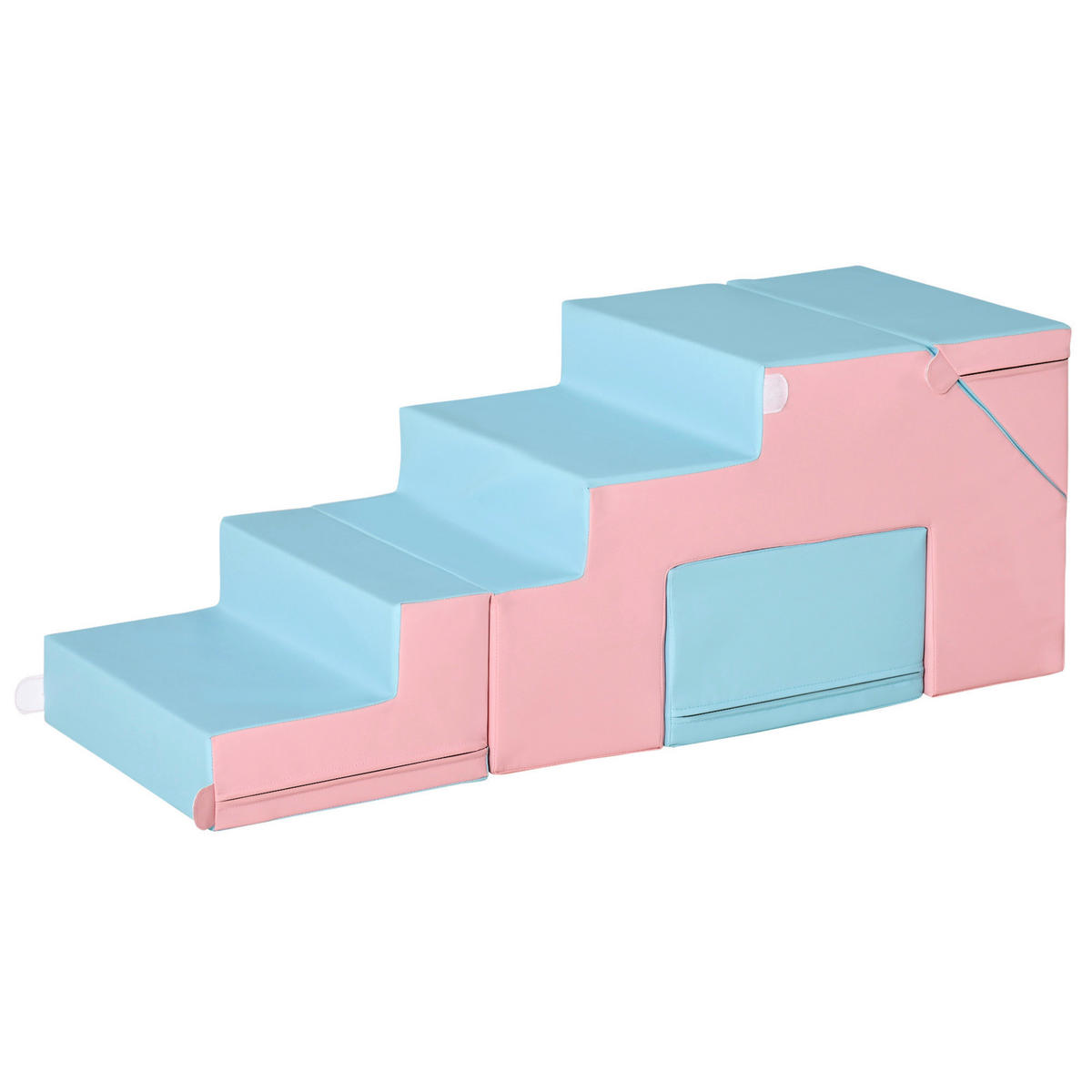 HOMCOM Kinder-Softplay-Set B/H/L: ca. 49x47x147 cm Kinder-Softplay-Set - blau/rosa (147,00/49,00/47,00cm) - HOMCOM