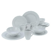 CreaTable Kombiservice Flora weiß Porzellan 16 tlg. Flora - weiß - CreaTable