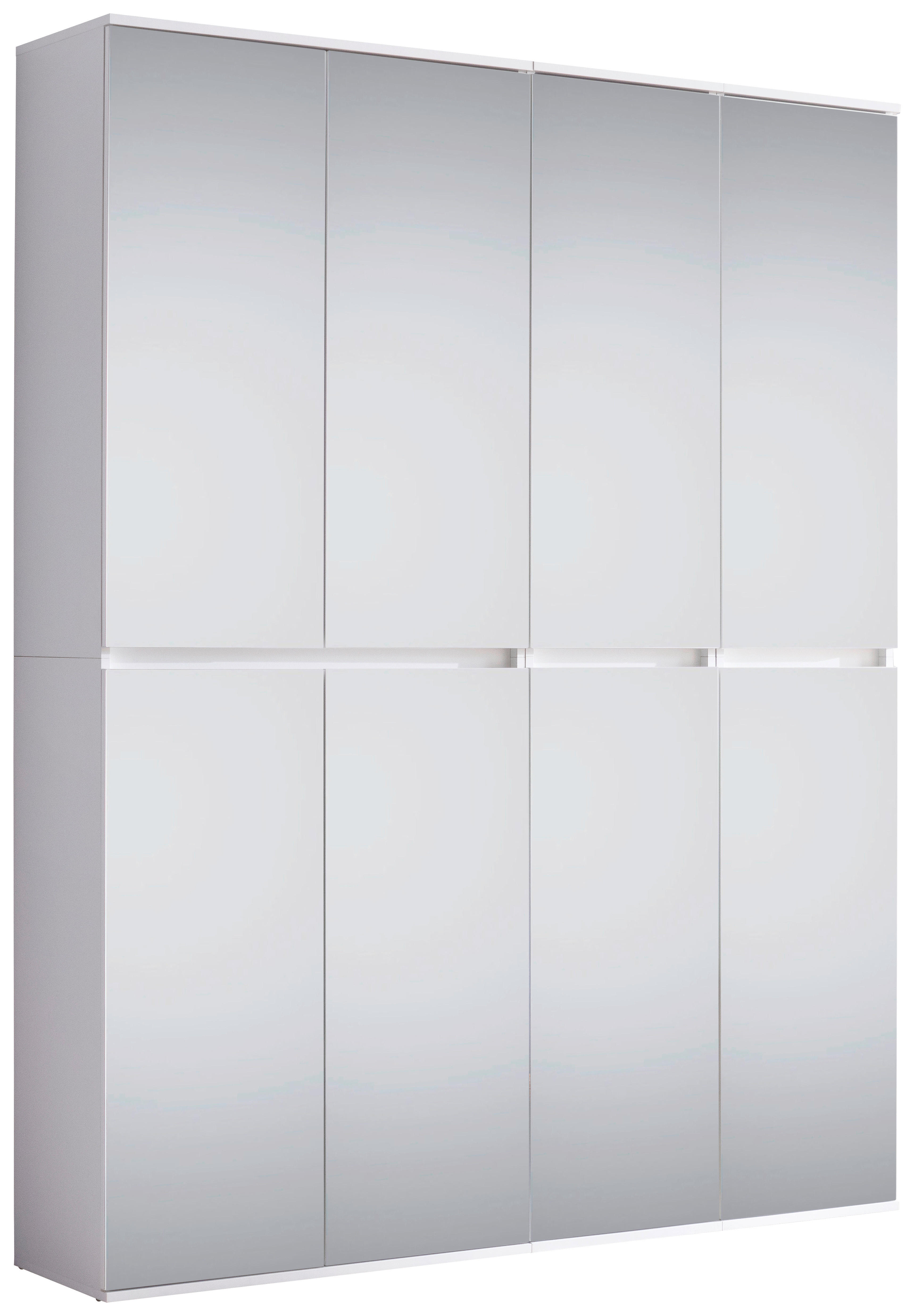Garderobenschrank Mirror weiß B/H/T: ca. 148x191x34 cm Mirror - weiß (148,00/191,00/34,00cm) - Trendteam