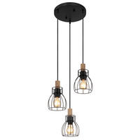 GLOBO Pendelleuchte schwarz Metall H/D: ca. 120x35,5 cm E27 3 Brennstellen MINA - schwarz (35,50/120,00cm) - GLOBO