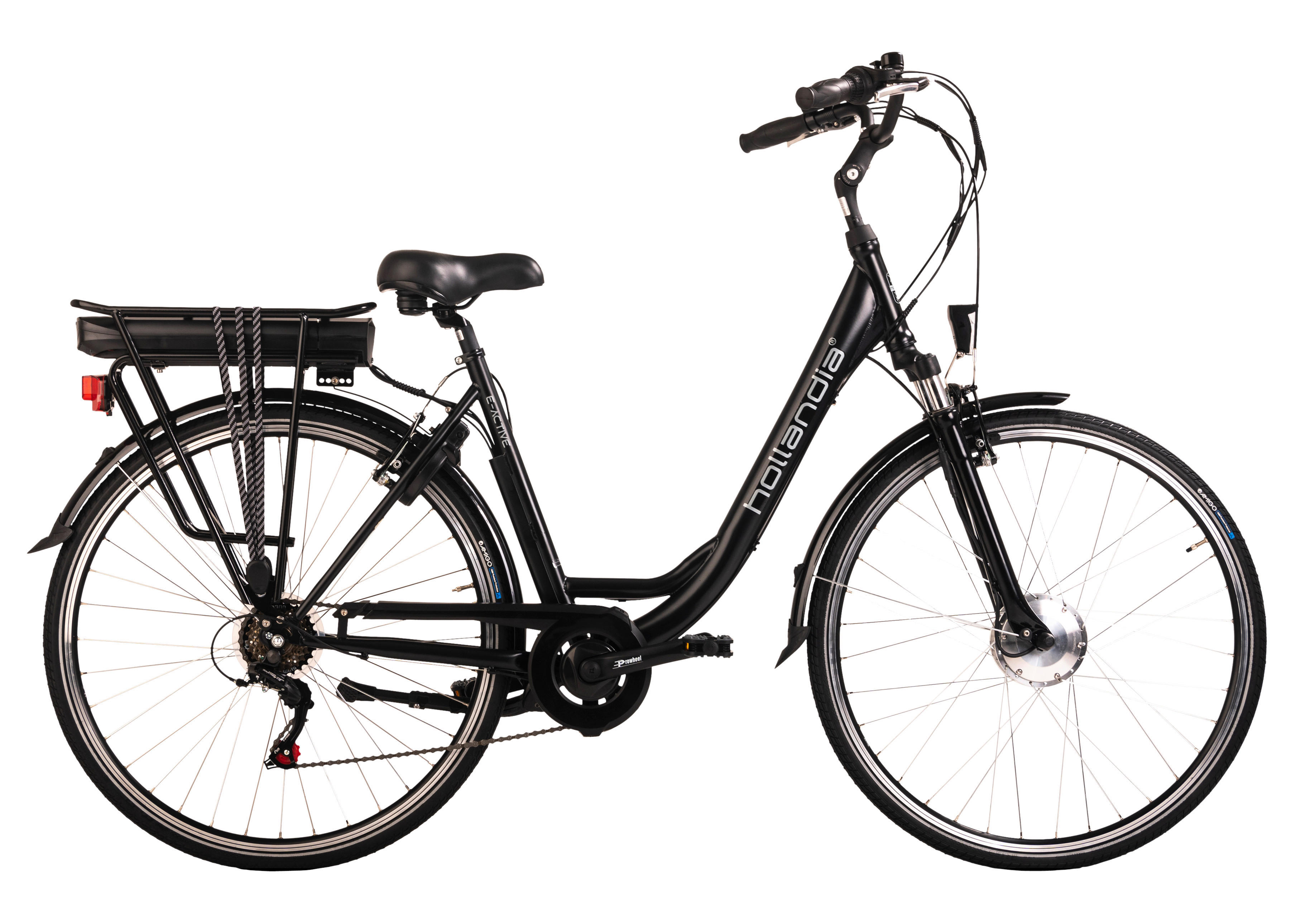 Hollandia City E-Bike E-Active KS198E 28 Zoll Rahmenhöhe 50 cm 6 Gänge schwarz schwarz ca. 250 W ca. 36 V ca. 28 Zoll E-Active - schwarz - Hollandia