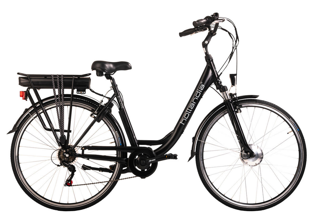 Hollandia City E-Bike E-Active KS198E 28 Zoll Rahmenhöhe 50 cm 6 Gänge schwarz schwarz ca. 250 W ca. 36 V ca. 28 Zoll E-Active - schwarz - Hollandia