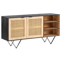 Sideboard schwarz B/H/T: ca. 145x75x40 cm Sideboard - schwarz (145,00/75,00/40,00cm) - Wohnling