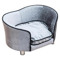 PawHut Hundecouch hellgrau Holz B/H/L: ca. 49x38x69 cm Luxus_Hundecouch - hellgrau (69,00/49,00/38,00cm) - PawHut