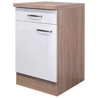 Unterschrank Valero weiß Hochglanz B/H/T: ca. 50x86x60 cm Valero - Eiche/weiß (50,00/86,00/60,00cm) - Flex-Well