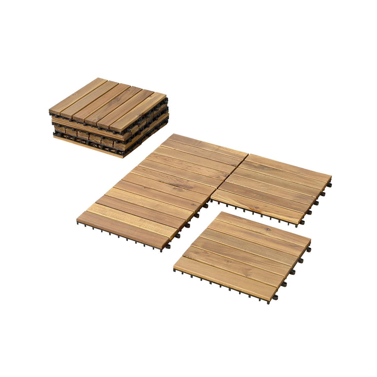 POCOline Terrassenfliese Akazie Akazie B/L: ca. 30x30 cm Akazie - Akazie (30,00/30,00/2,40cm) - POCOline