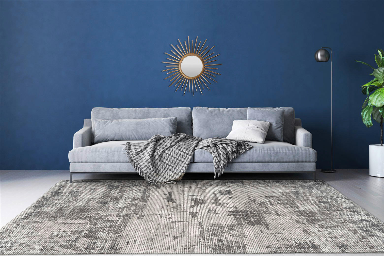 Thumbnail - Padiro Kurzflorteppich Sinai 325 anthrazit B/H/L: ca. 80x1,1x150 cm