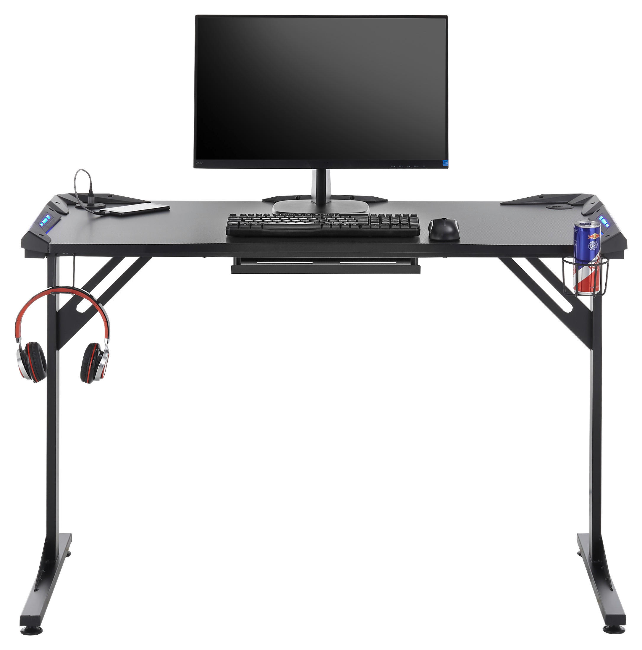 Gaming-Schreibtisch BC 3110 schwarz Carbon Optik B/H/T: ca. 119x78x60 cm BC 3110 - schwarz (119,00/78,00/60,00cm)