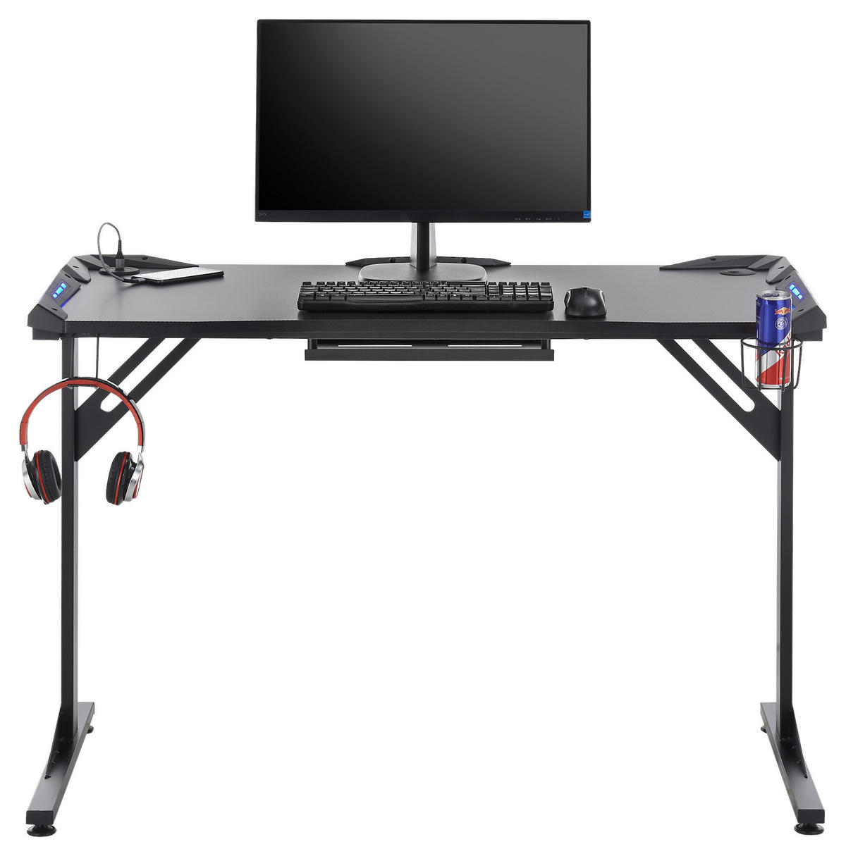 Gaming-Schreibtisch BC 3110 schwarz Carbon Optik B/H/T: ca. 119x78x60 cm BC 3110 - schwarz (119,00/78,00/60,00cm)