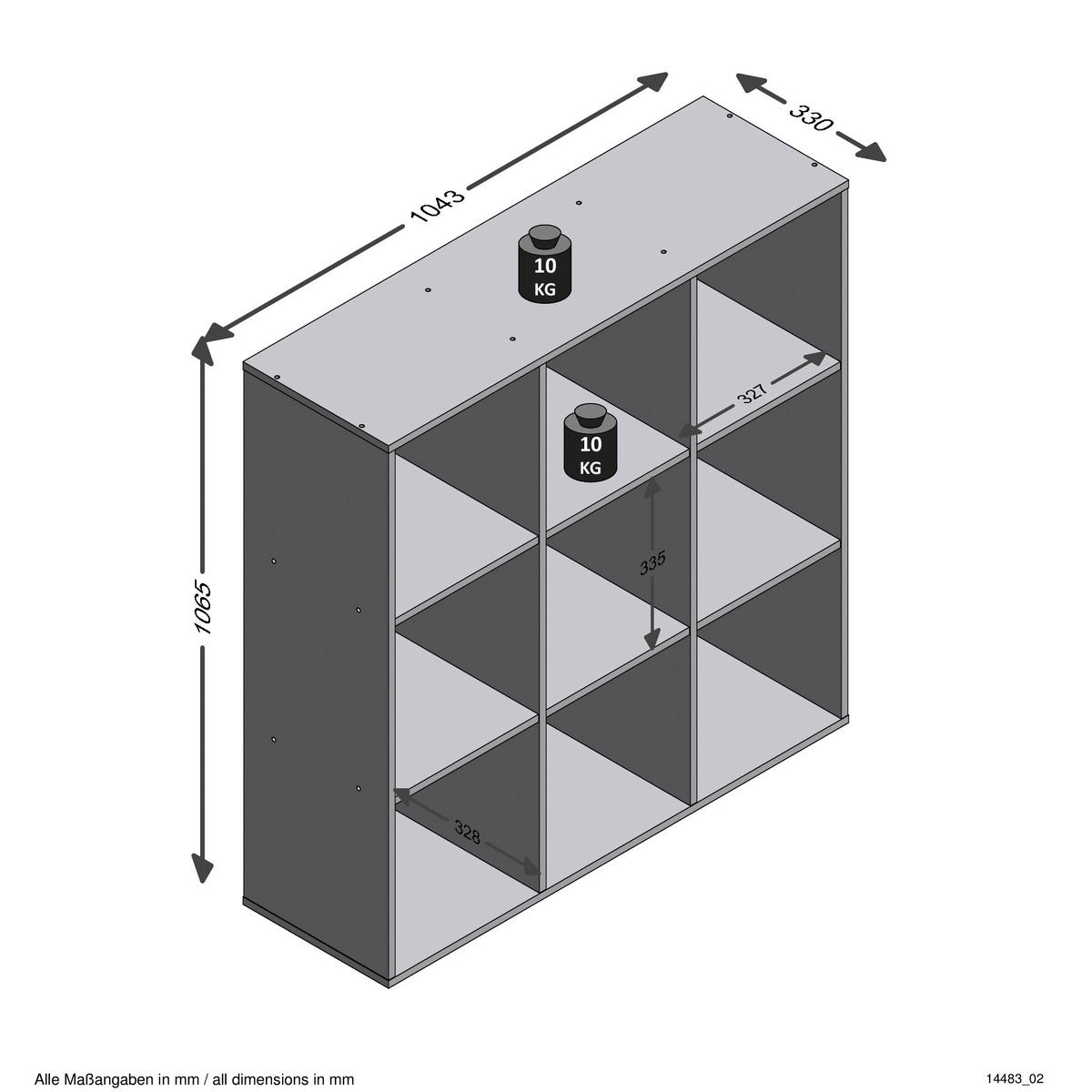 Raumteiler  Matera Nachbildung B/H/T: ca. 104,5x108,5x33 cm Mega_5_Raumteiler 248-005 - (104,50/108,50/33,00cm)