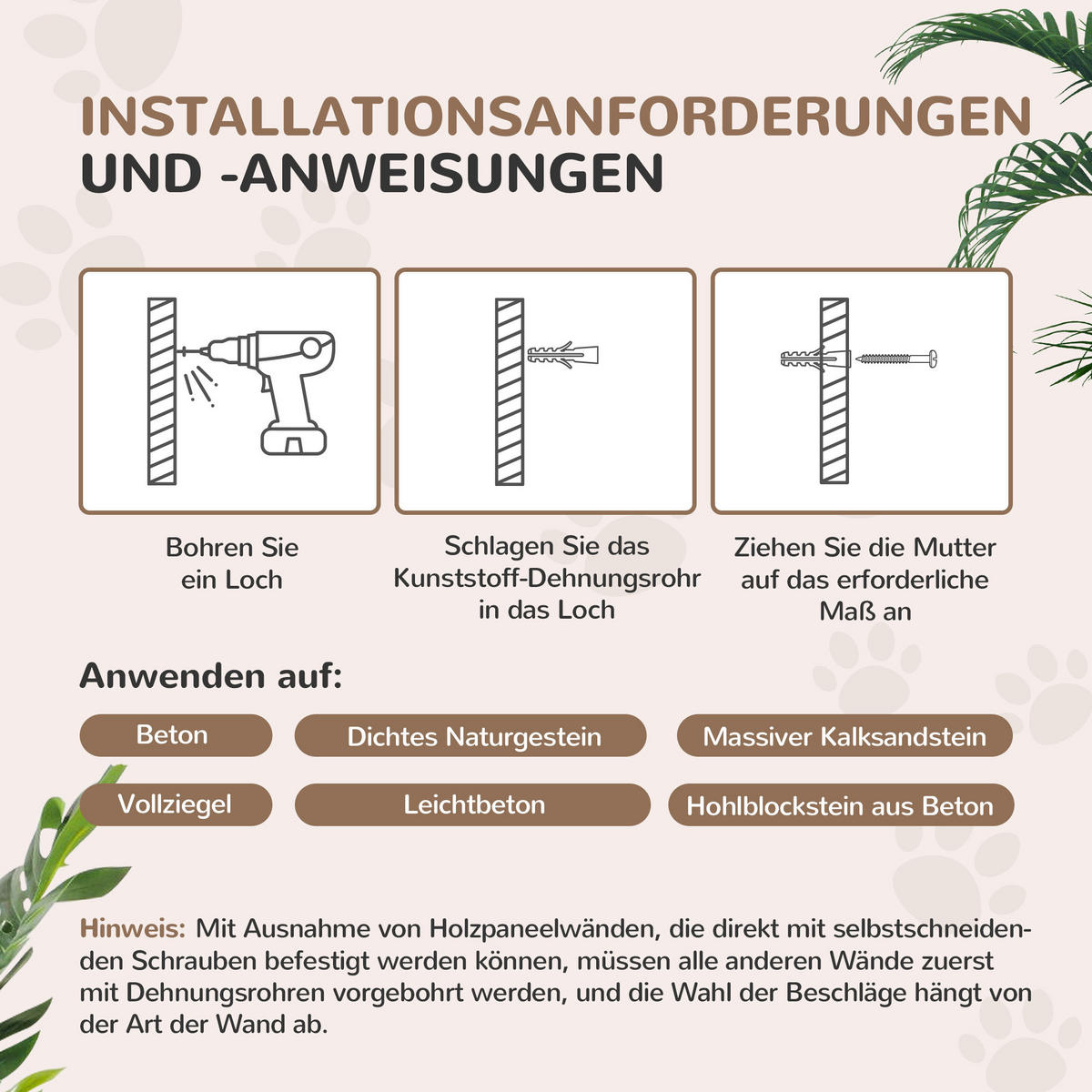 PawHut Katzen Kletterwand Set hellgrau Plüsch B/H/L: ca. 26x12,5x90 cm Katzen Kletterwand Set - hellgrau (90,00/26,00/12,50cm) - PawHut
