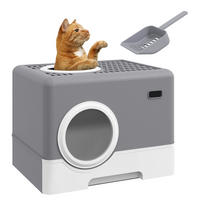 PawHut Katzentoilette grau Kunststoff B/H/L: ca. 41x38,5x52 cm Katzentoilette - grau (52,00/41,00/38,50cm) - PawHut