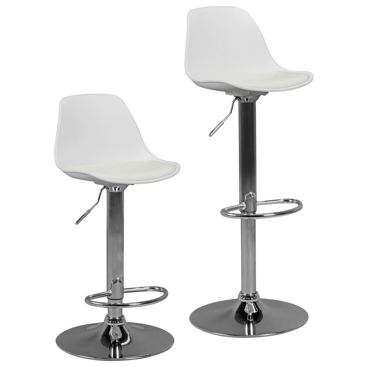Barhocker weiß Chrom Kunstleder Metall B/H/T: ca. 40x104x40 cm Barhocker - weiß/Chrom (40,00/104,00/40,00cm) - Amstyle