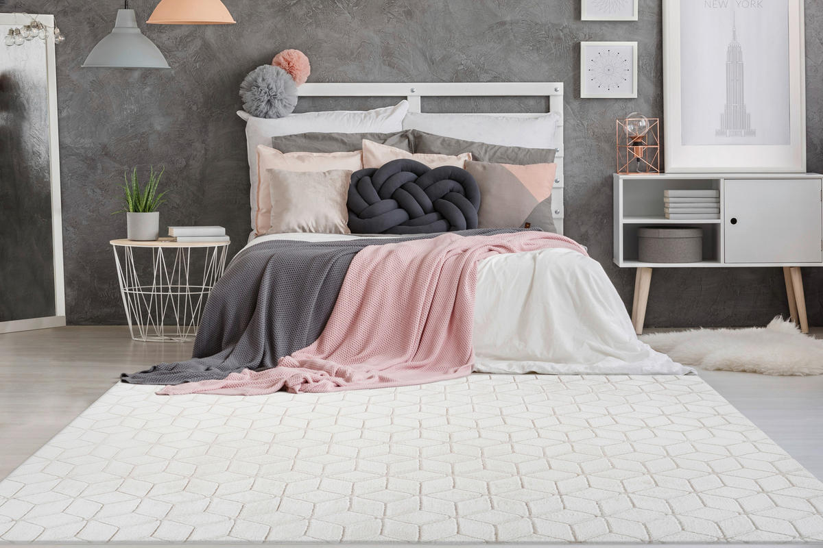 360Living Teppich Vivica weiß B/L: ca. 120x160 cm Vivica - weiß/creme (120,00/160,00cm) - 360Living