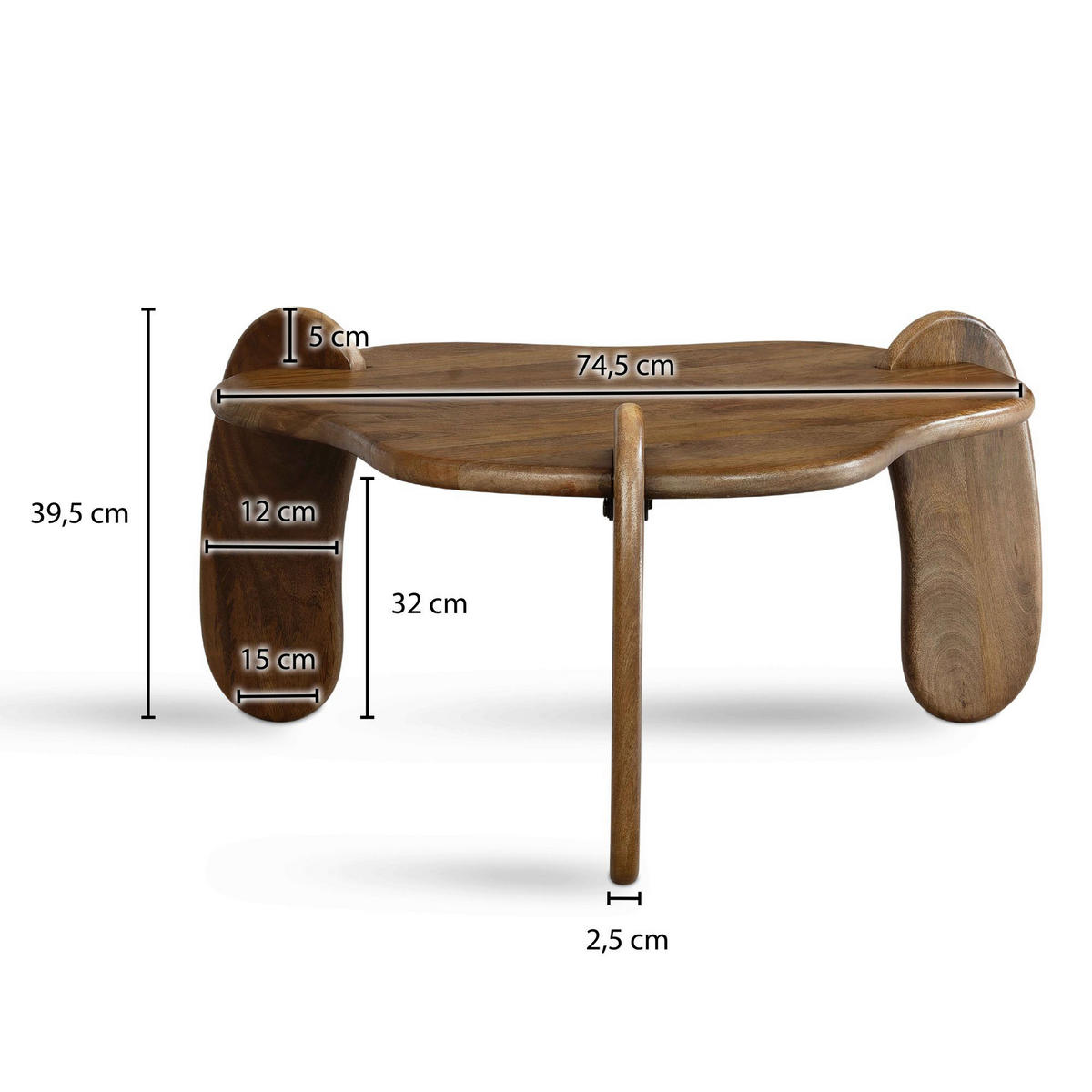 Couchtisch braun B/H/T: ca. 78x40x78 cm Couchtisch - braun (78,00/40,00/78,00cm) - Wohnling