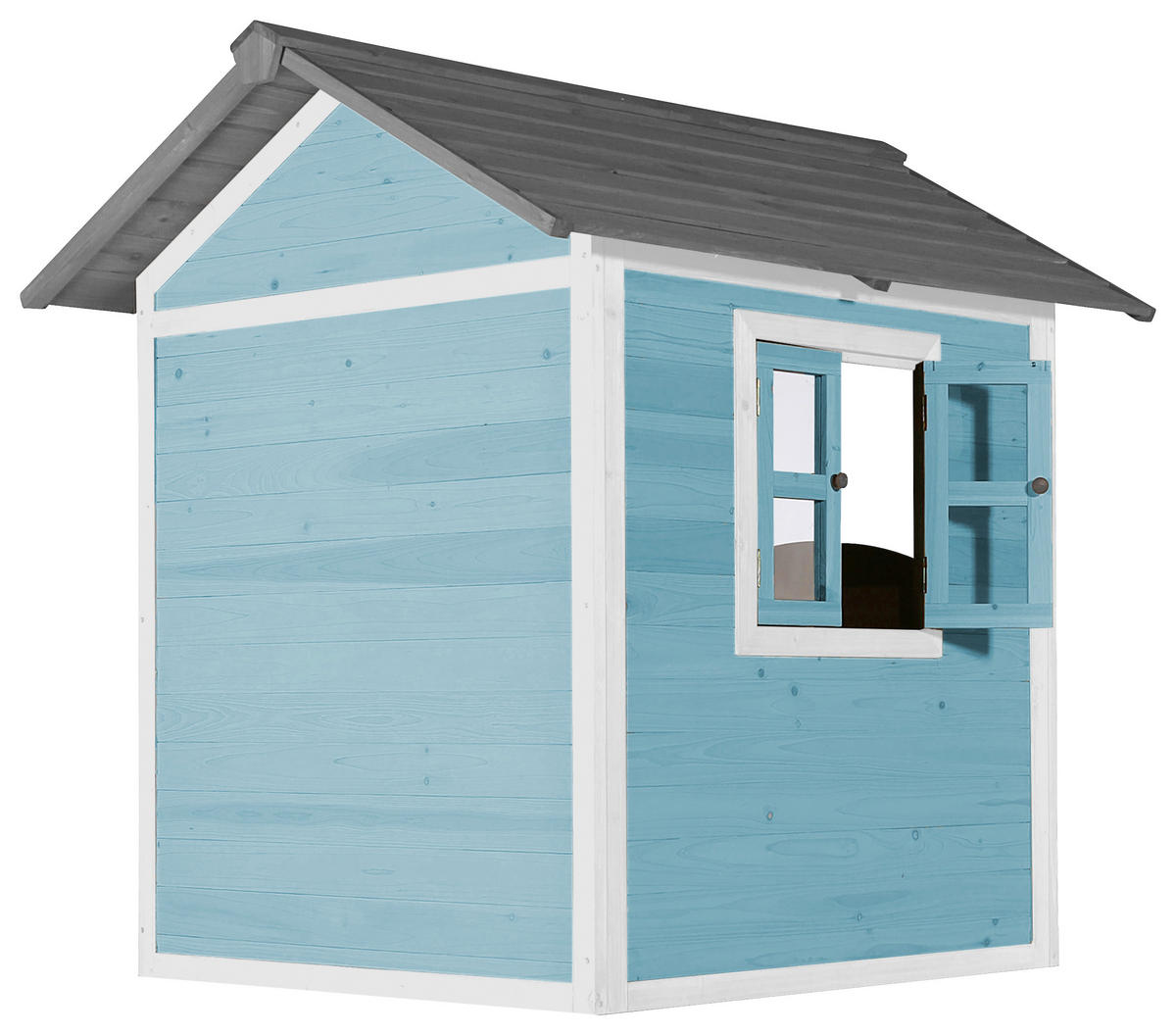 AXI Spielhaus Lodge blau B/H/T: ca. 111x133x135 cm Lodge - blau/weiß (111,00/133,00/135,00cm) - AXI