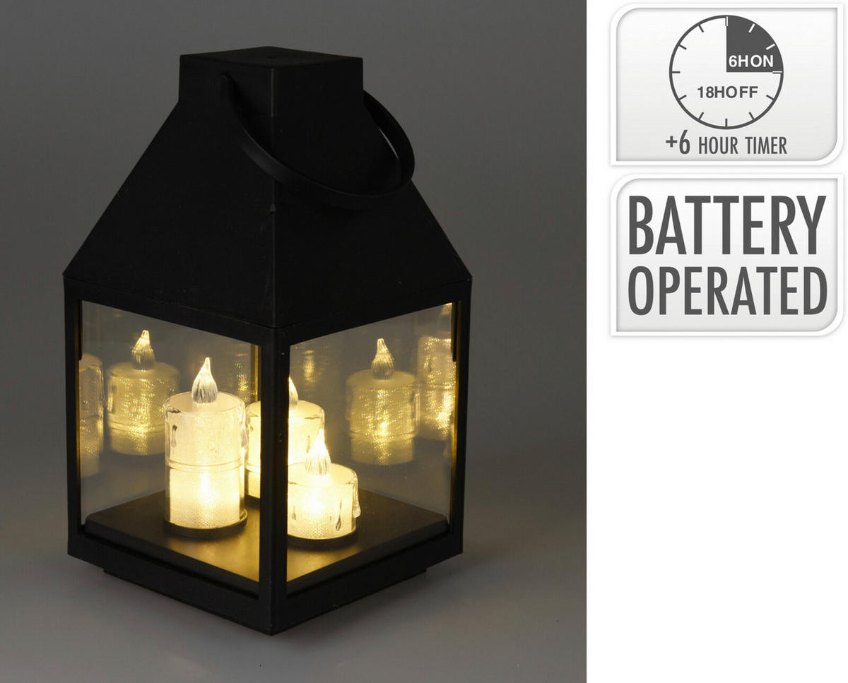 Laterne schwarz LED-Laterne - schwarz