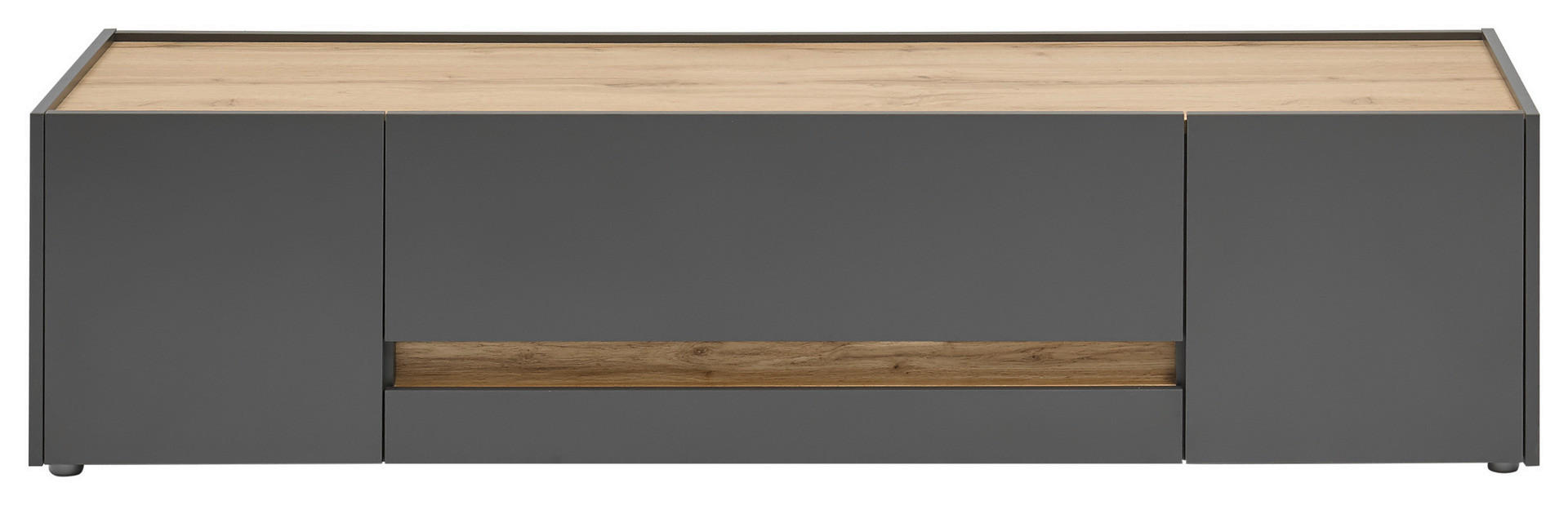 TV-Lowboard City Eiche Wotan Nachbildung anthrazit B/H/T: ca. 170x40x45 cm City - Eiche/anthrazit (170,00/40,00/45,00cm)