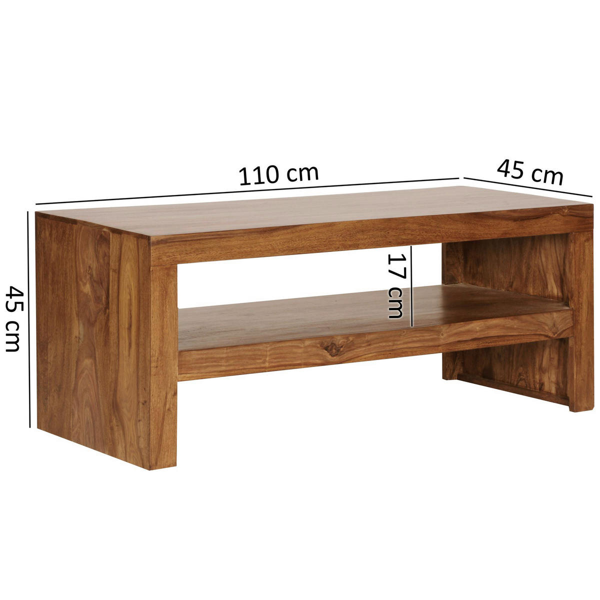 Couchtisch braun B/H/T: ca. 110x45x45 cm Couchtisch - braun (110,00/45,00/45,00cm) - Wohnling