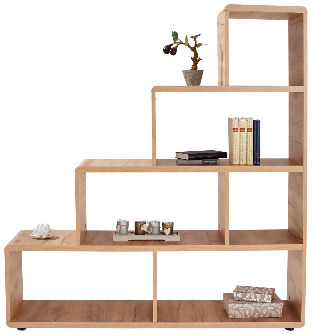 Stufenregal Fontana Eiche Kraft Nachbildung B/H/T: ca. 139x148x35 cm Fontana - (139,00/148,00/35,00cm)