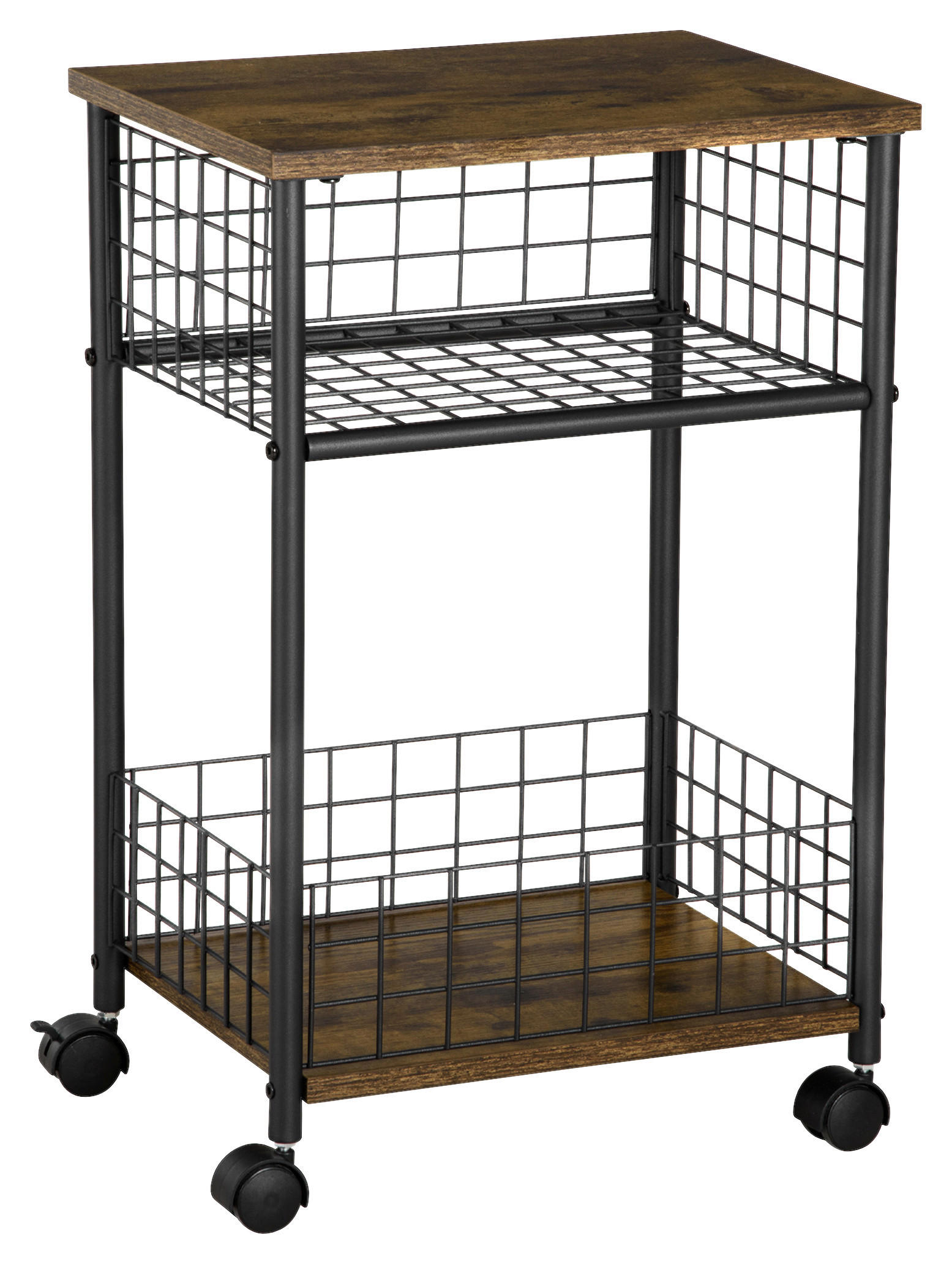 HOMCOM Küchenwagen braun Spanplatte B/H/L: ca. 30x40x62 cm Küchenwagen - braun (62,00/30,00/40,00cm) - HOMCOM