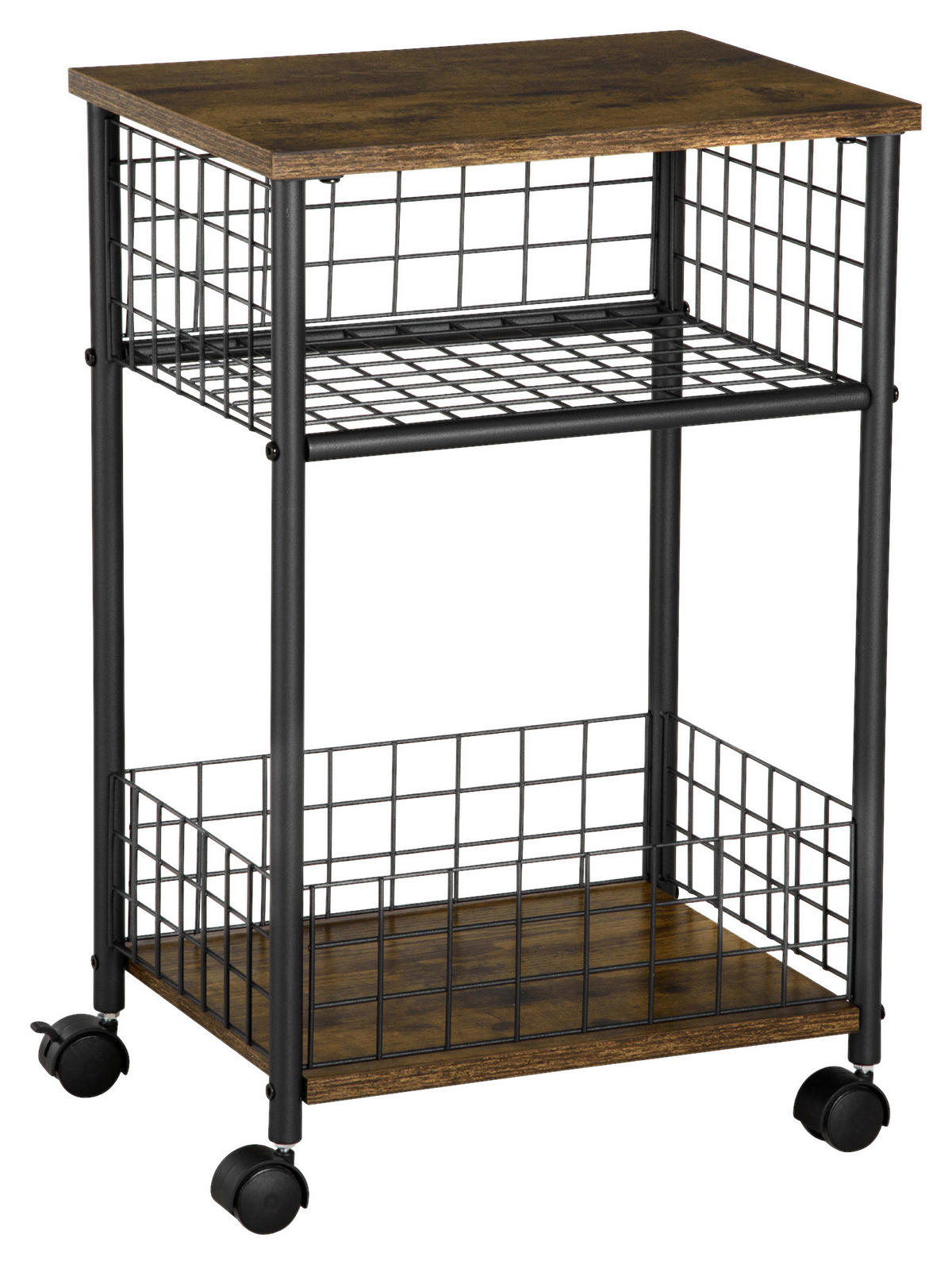 HOMCOM Küchenwagen braun Spanplatte B/H/L: ca. 30x40x62 cm Küchenwagen - braun (62,00/30,00/40,00cm) - HOMCOM