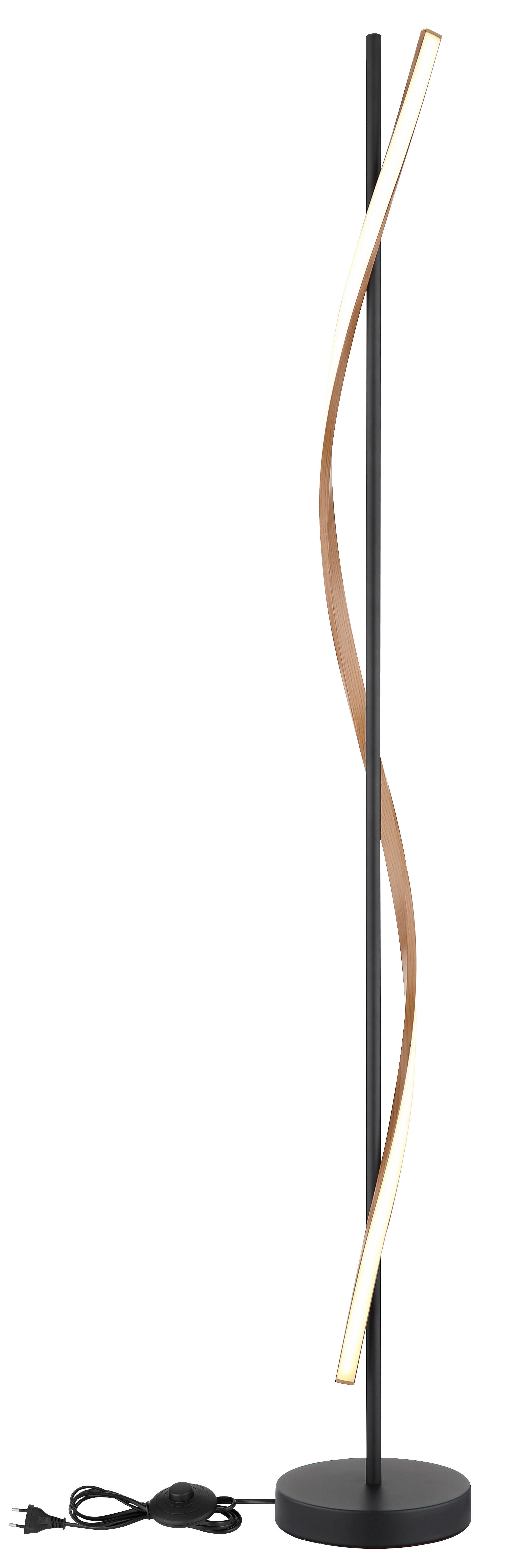 Thumbnail - GLOBO LED-Stehleuchte mattschwarz dunkelbraun Opal Metall PVC Kunststoff H/D: ca. 150,7x20 cm 1 Brennstellen