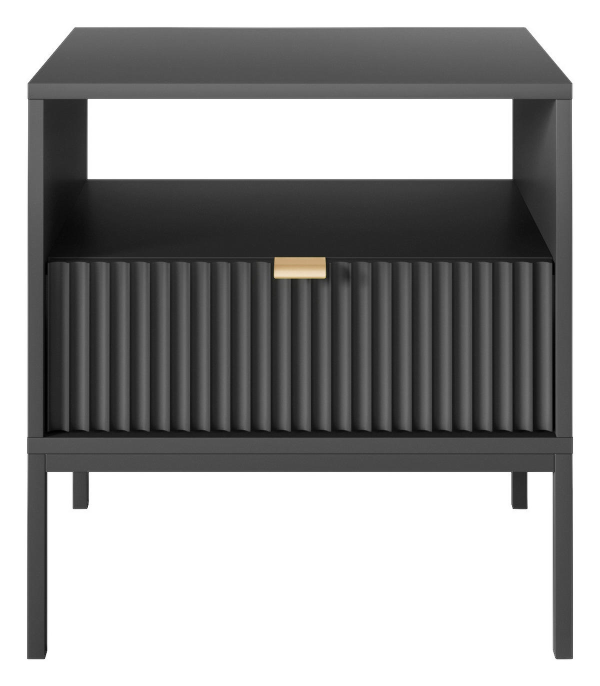 Nachtkonsole NACHTTISCH AURA AU07 schwarz B/H/T: ca. 54x56x39 cm NACHTTISCH AURA AU07 - gold/schwarz (54,00/56,00/39,00cm) - WIPMEB