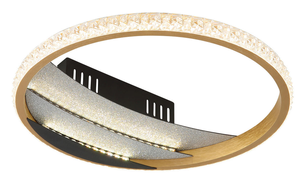 GLOBO Deckenleuchte klar schwarz gold Aluminium Metall Kunststoff H/D: ca. 6x29,5 cm 1 Brennstellen Constance - gold/klar (29,50/6,00cm) - GLOBO