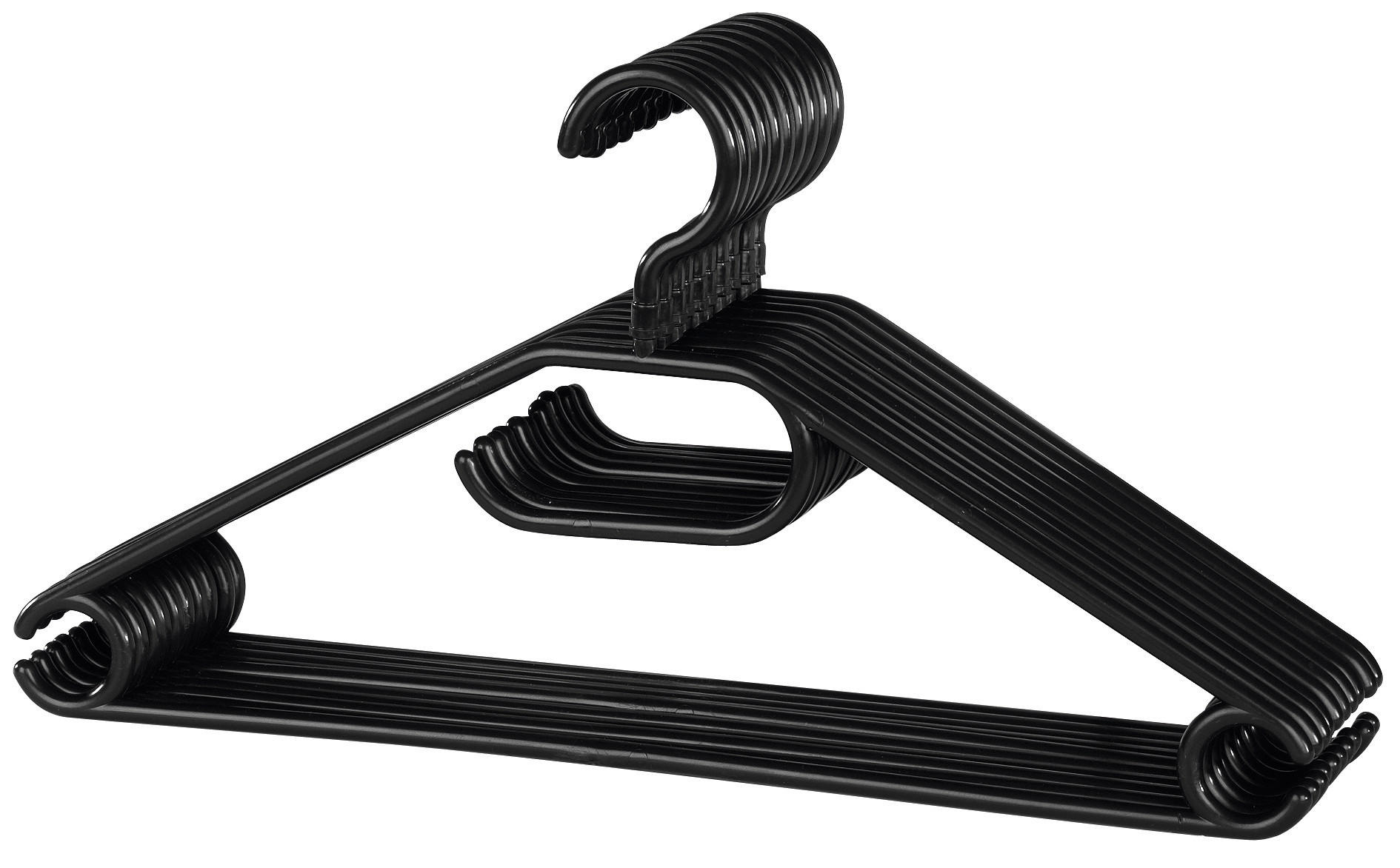 POCOline Kleiderbügel schwarz Kunststoff Kleiderbügel_8erSet_POCOline - schwarz (41,00/7,00/22,00cm) - POCOline