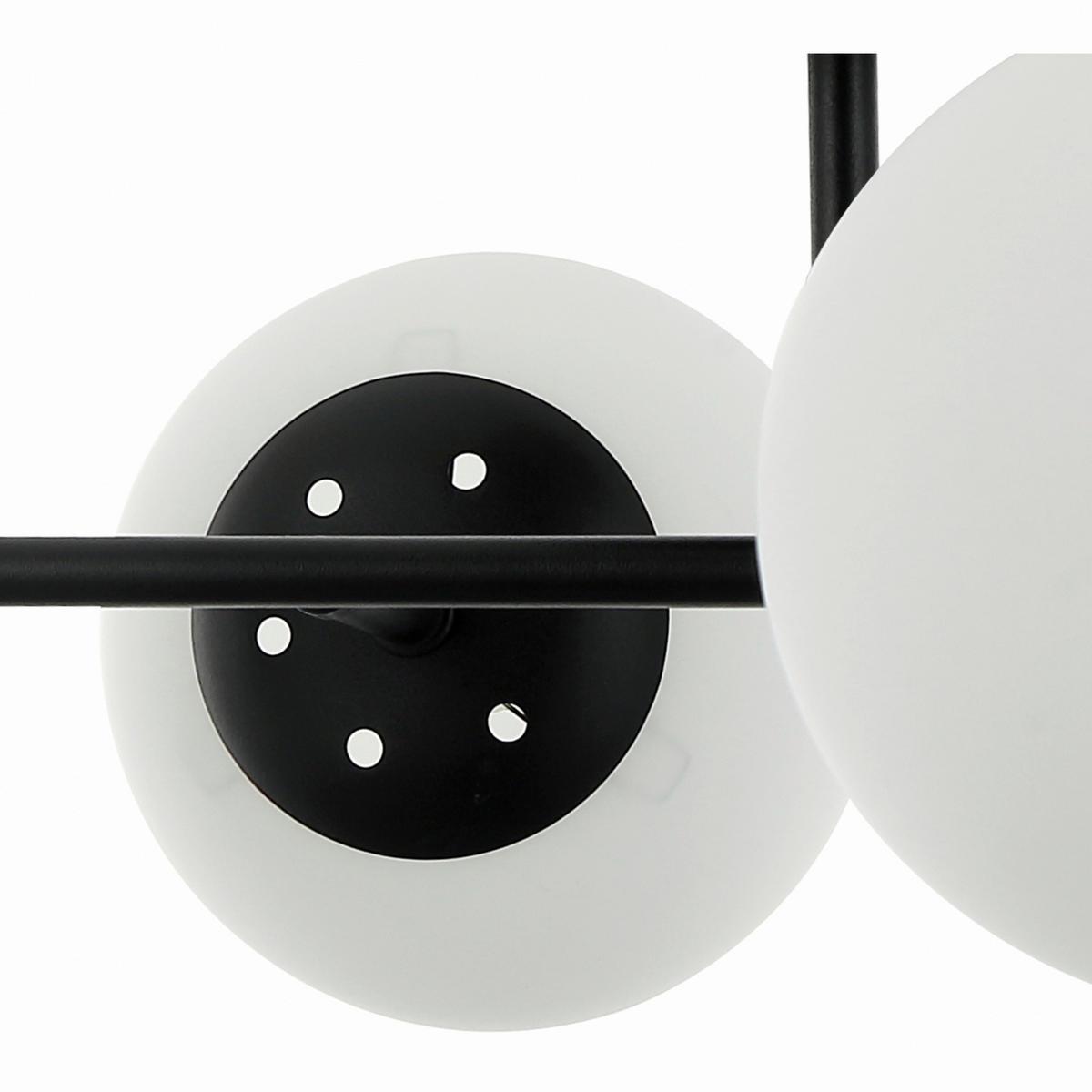 Lamkur Deckenleuchte schwarz Glas Stahl B/H/L: ca. 19x44x61 cm E14 4 Brennstellen Maddie - schwarz (61,00/19,00/44,00cm) - Lamkur