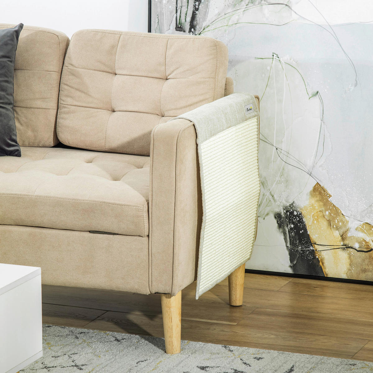 PawHut Tier-Zubehör grau Polypropylen B/H/L: ca. 45x130x0,3 cm Kratzebrett - beige/grau (0,30/45,00/130,00cm) - PawHut