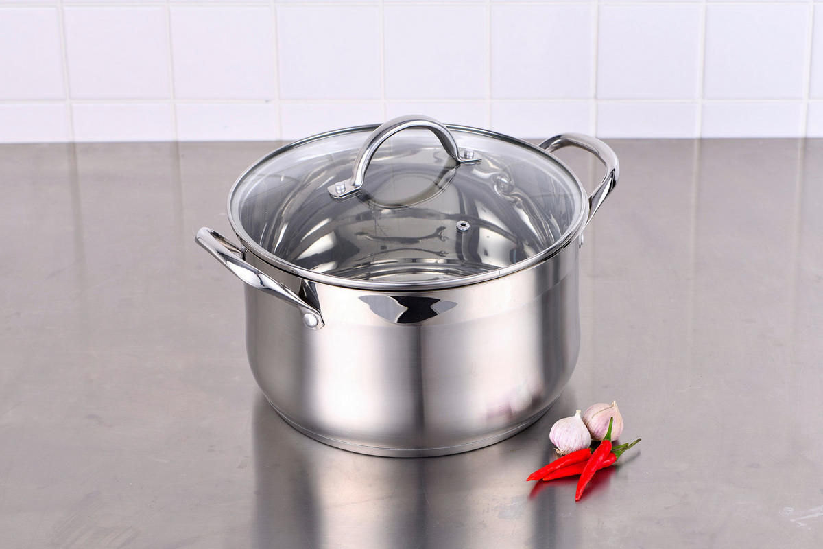 BERGNER Kasserolle GOURMET silber Edelstahl B/H/L: ca. 17,6x11,7x25,3 cm GOURMET - silber (25,30/17,60/11,70cm) - BERGNER