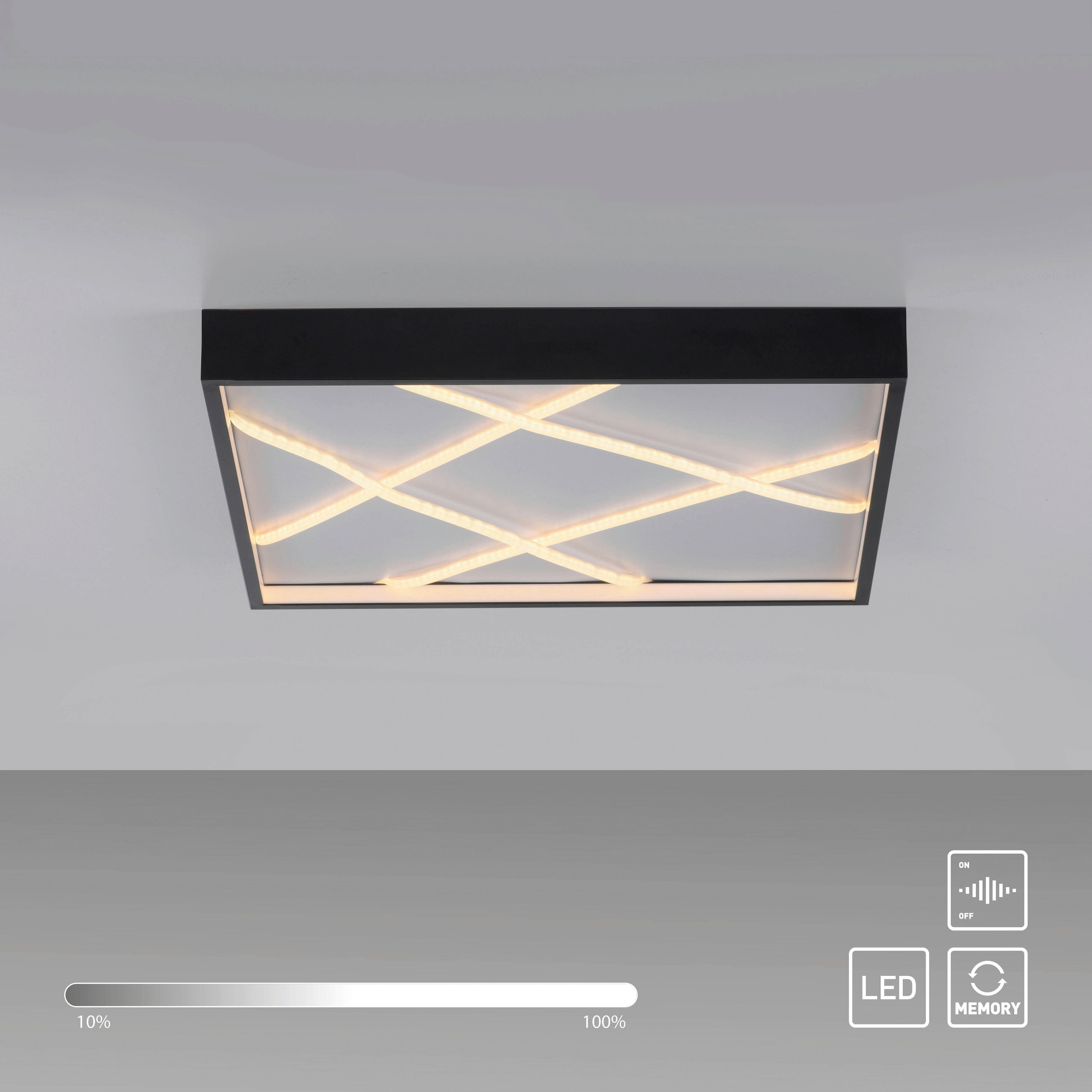 Just Light LED-Deckenleuchte schwarz B/H/L: ca. 50x5,3x50 cm LED-Deckenleuchte_Mikado - schwarz (50,00/50,00/5,30cm) - Just Light