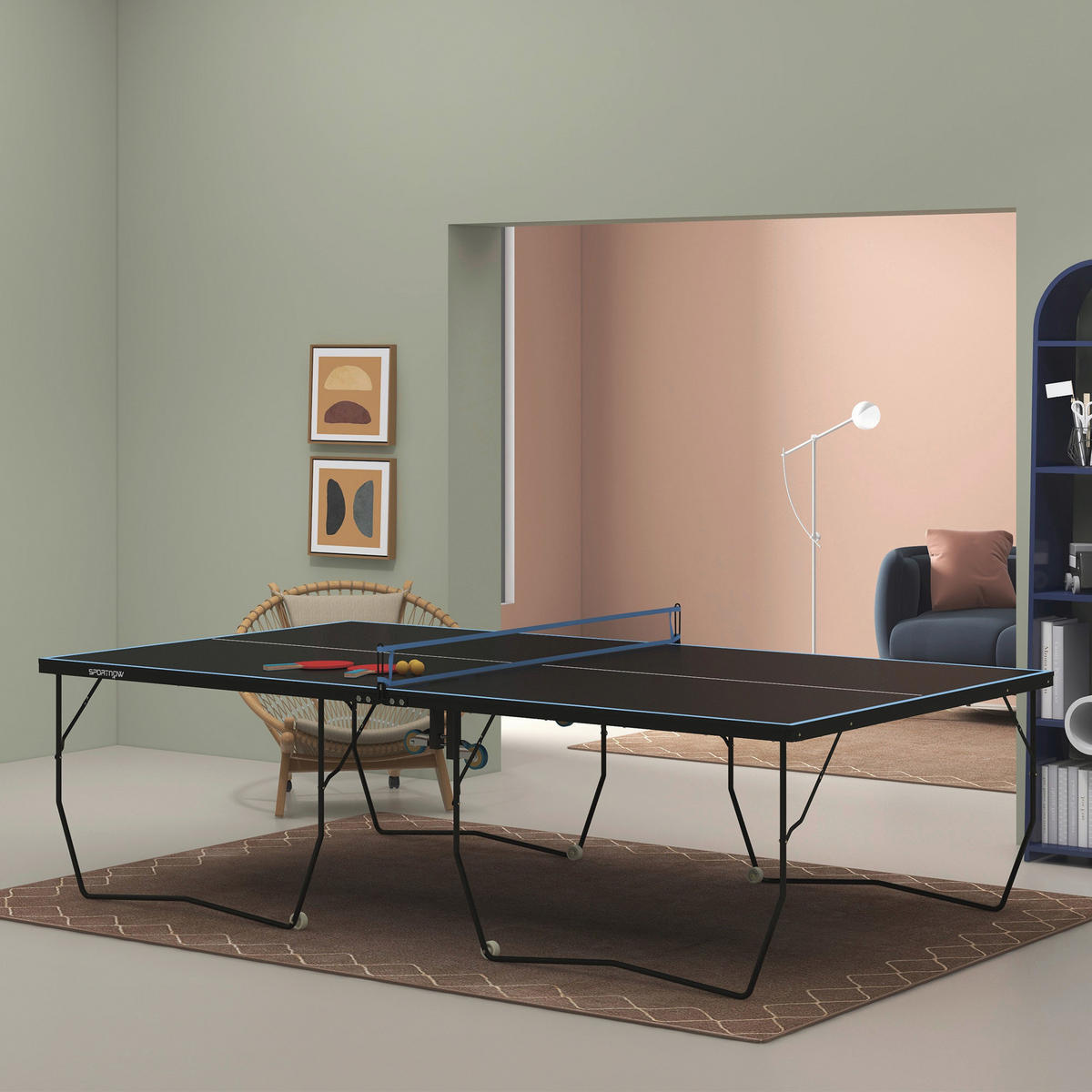 SPORTNOW Tischtennisplatte schwarz Stahl B/H/L: ca. 152,5x76x274 cm Tischtennisplatte - schwarz (274,00/152,50/76,00cm) - SPORTNOW