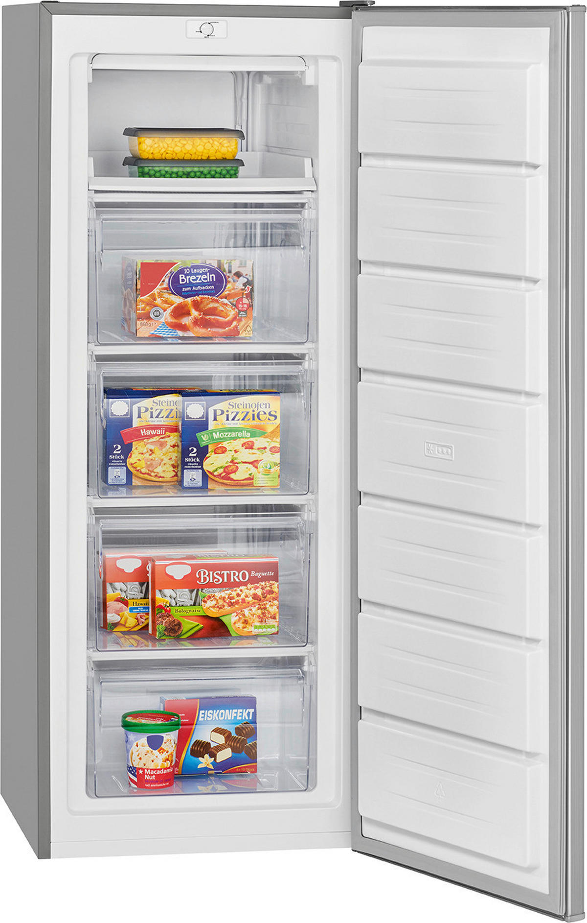 Bomann Gefrierschrank GS 7340 Inox B/H/T: ca. 54x143x57 cm Gefrierschrank GS 7340 ix-look - Inox (54,00/143,00/57,00cm) - Bomann