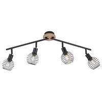 Just Light Deckenleuchte  15924-79  Eugen natur schwarz Aluminium Holzwerkstoff 4 Brennstellen Deckenleuchte_Eugen - natur/schwarz - Just Light